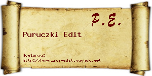 Puruczki Edit névjegykártya